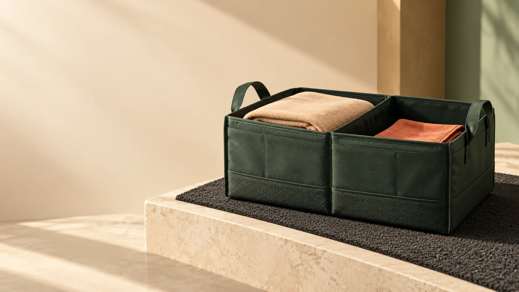 Natureza-morta publicitária conceitual de organizador de porta-malas